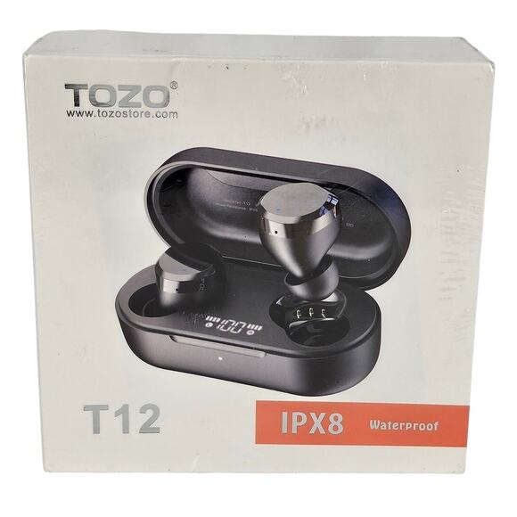 TOZO T12 BLUETOOTH IPX8 WATERPROOF EARBUDS BROWN - (NIB) - Picture 1 of 3